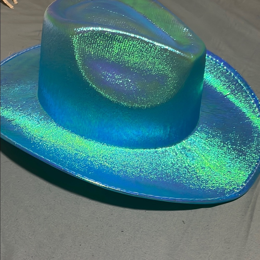 Holographic Blue Cowboy Hat